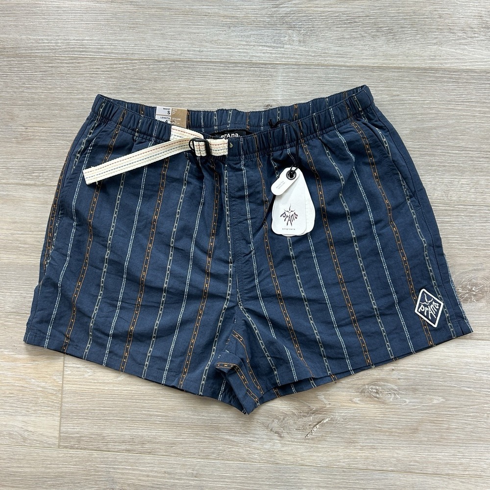 PrAna Small Indio Heritage 4"‎ Short Stormy Night Adjustable Waist Shorts Hiking